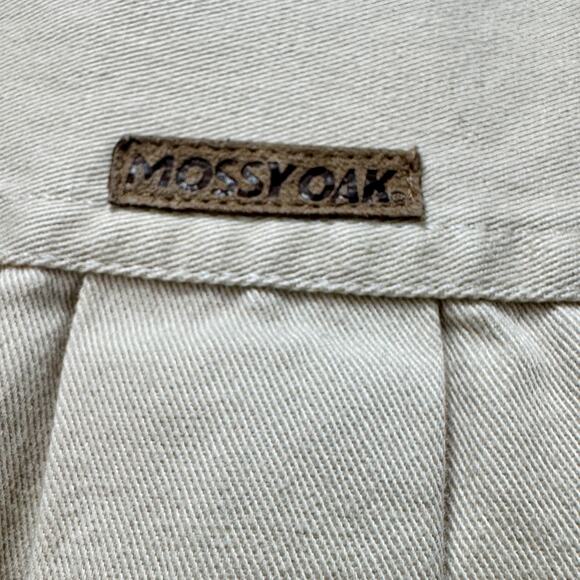 Mossy Oak Khaki Hunting Shirt Camo Quilted Shooting Patch Cotton Men L Gorpcore - Picture 6 of 16